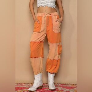 POL Drawstring Pocketed Contrast Jogger Pants 10010004144